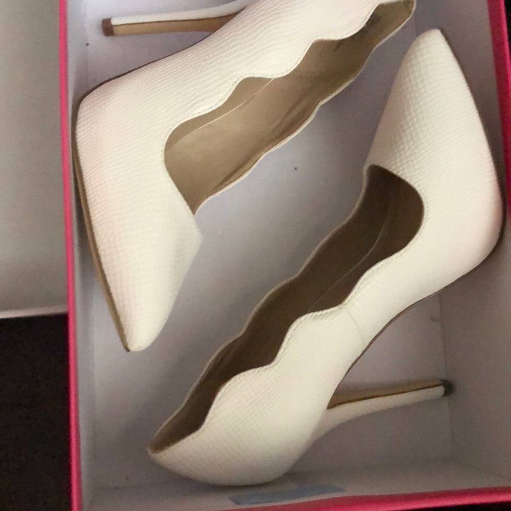 White leather stiletto